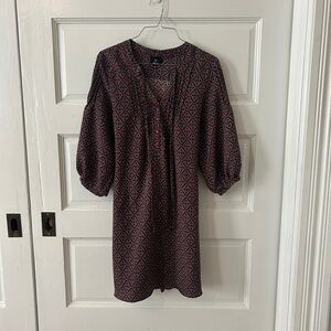 Hot & Delicious Geometric Mini Dress - Maroon and Blue